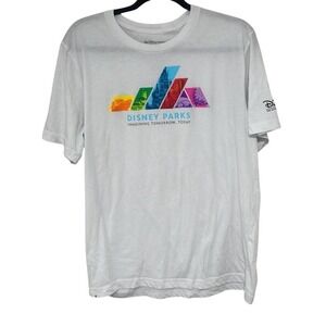 Disney Mens White D23 Expo Disney Parks Imagining Tomorrow Today T-Shirt Size XL